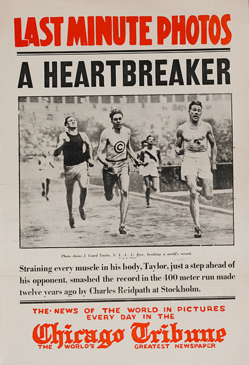 The Chicago Tribune Original Daily Newspaper Advertising Poster A Haertbraker
