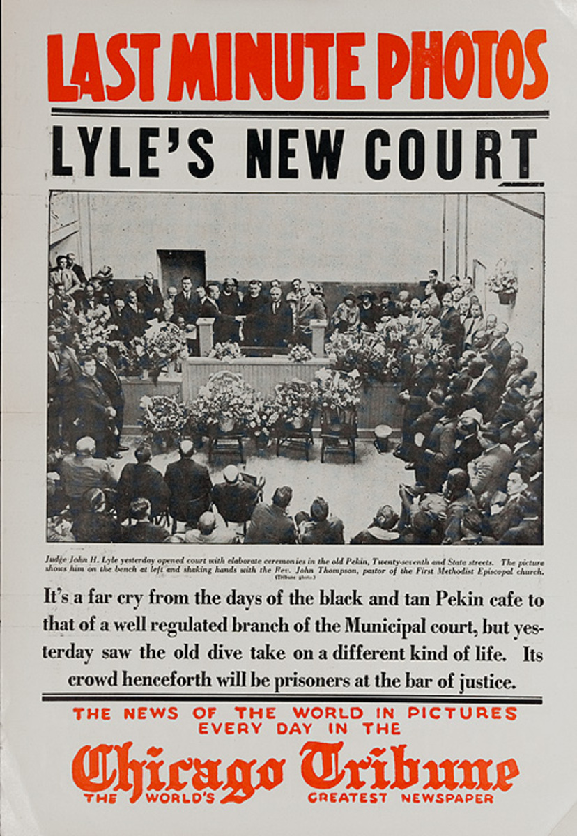 The Chicago Tribune Original Daily Newspaper Advertising Poster Lyle's New Court