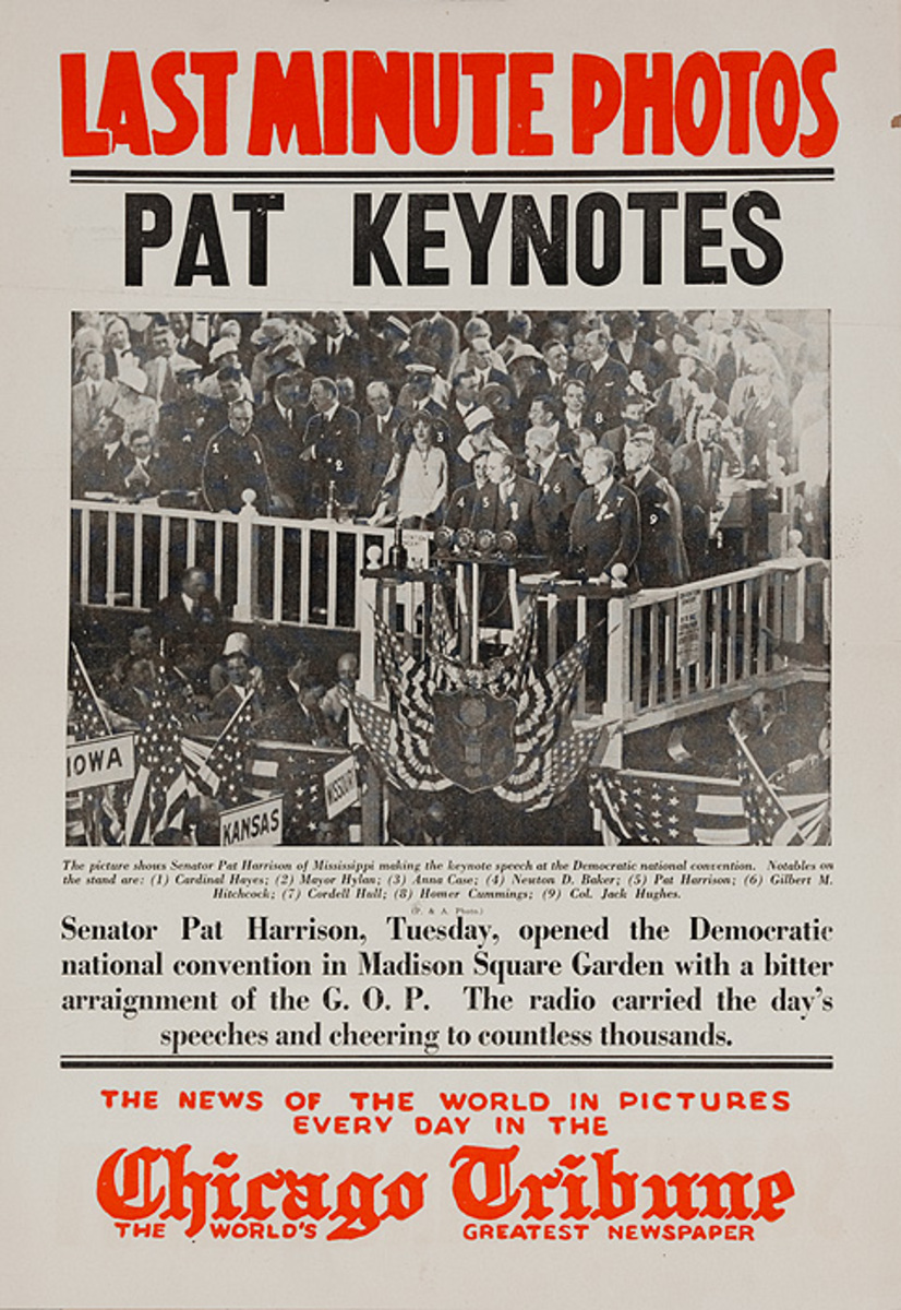 The Chicago Tribune Original Daily Newspaper Advertising Poster Pat Keynotes