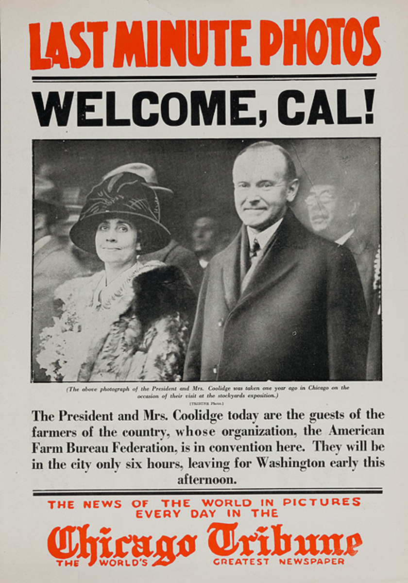 The Chicago Tribune Original Daily Newspaper Advertising Poster Welcome Cal!