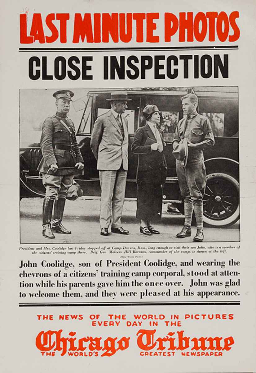 The Chicago Tribune Original Daily Newspaper Advertising Poster Close Inspection