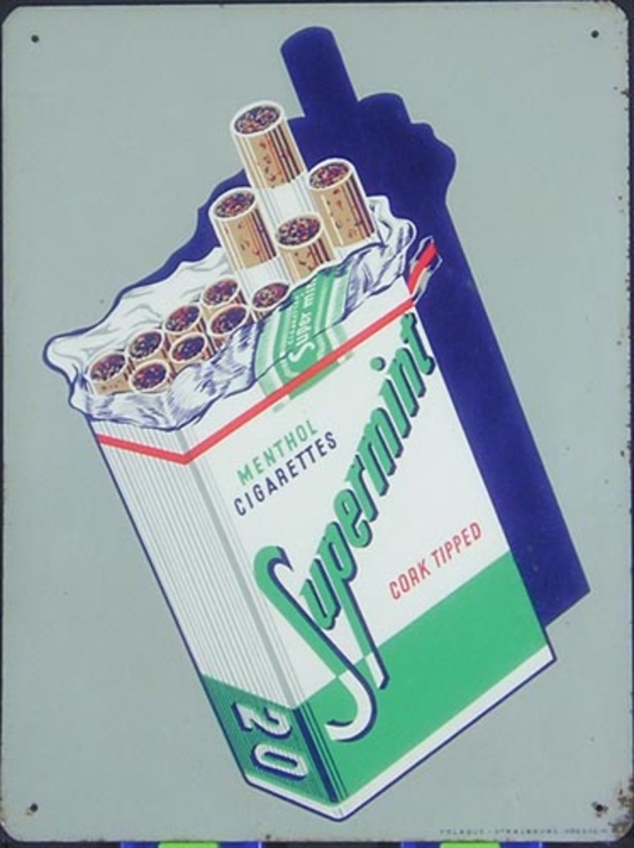 Spearmint Cigarette Original French Advertising Tin Sign Poster