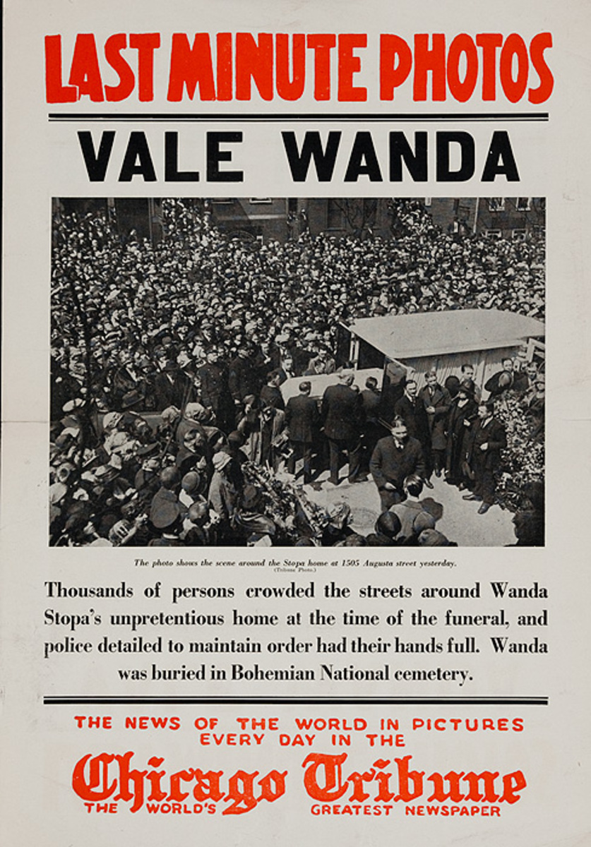 The Chicago Tribune Original Daily Newspaper Advertising Poster Vale Wanda