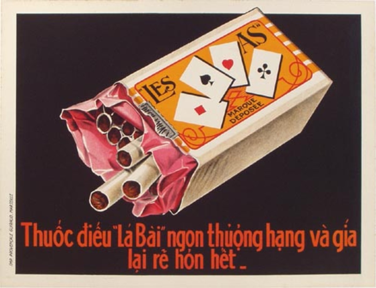 Vietnamese Cigarettes Original Advertising Poster 