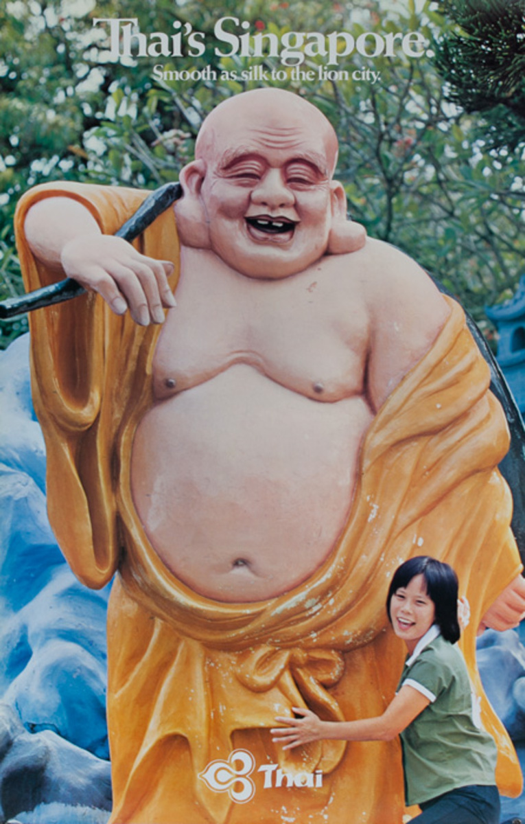 Thai Singapore Original Travel Poster Buddha Photo