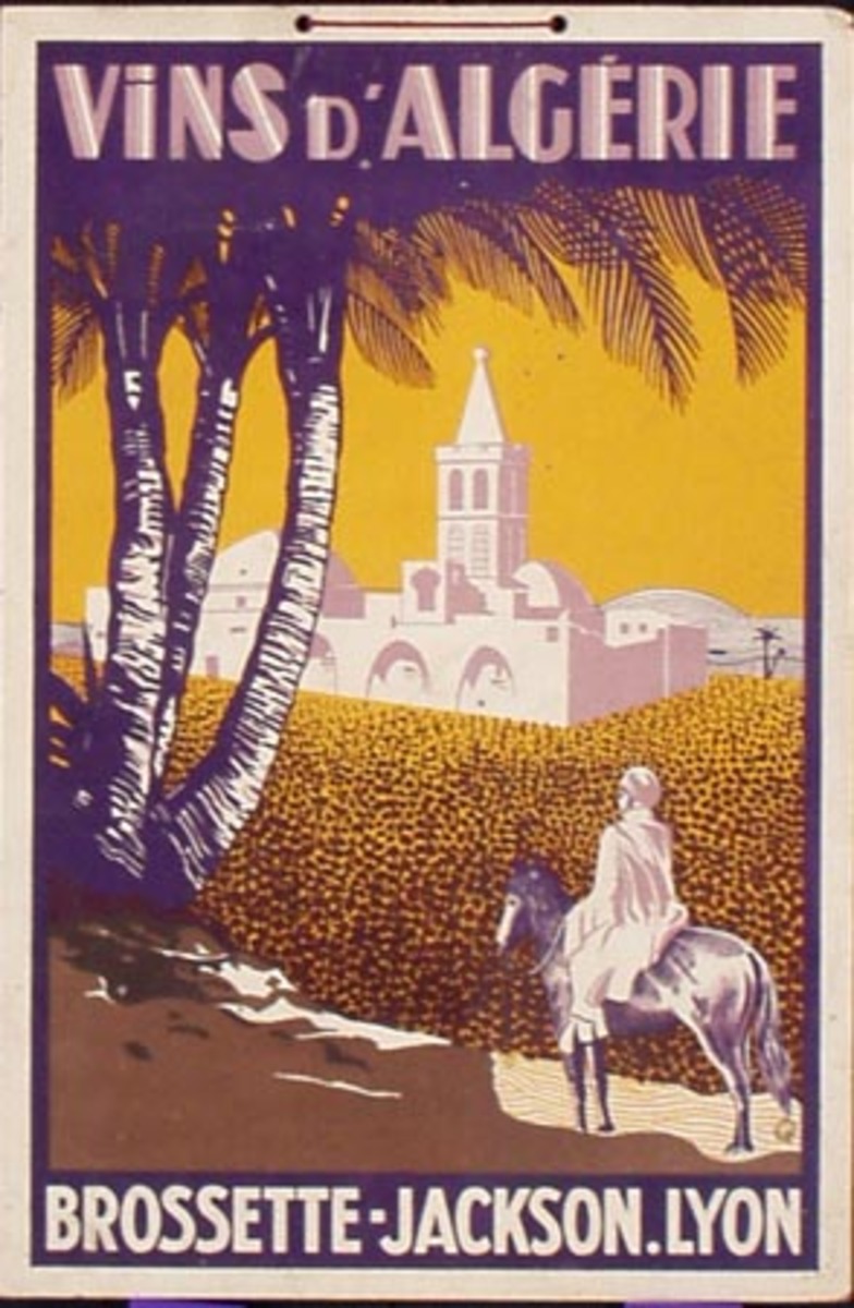 Vins d'Algerie Original Vintage Wine Poster