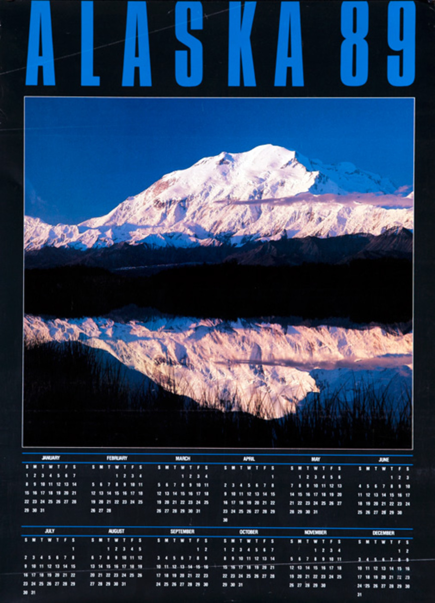 Alaska 89 Original Travel Calendar Poster