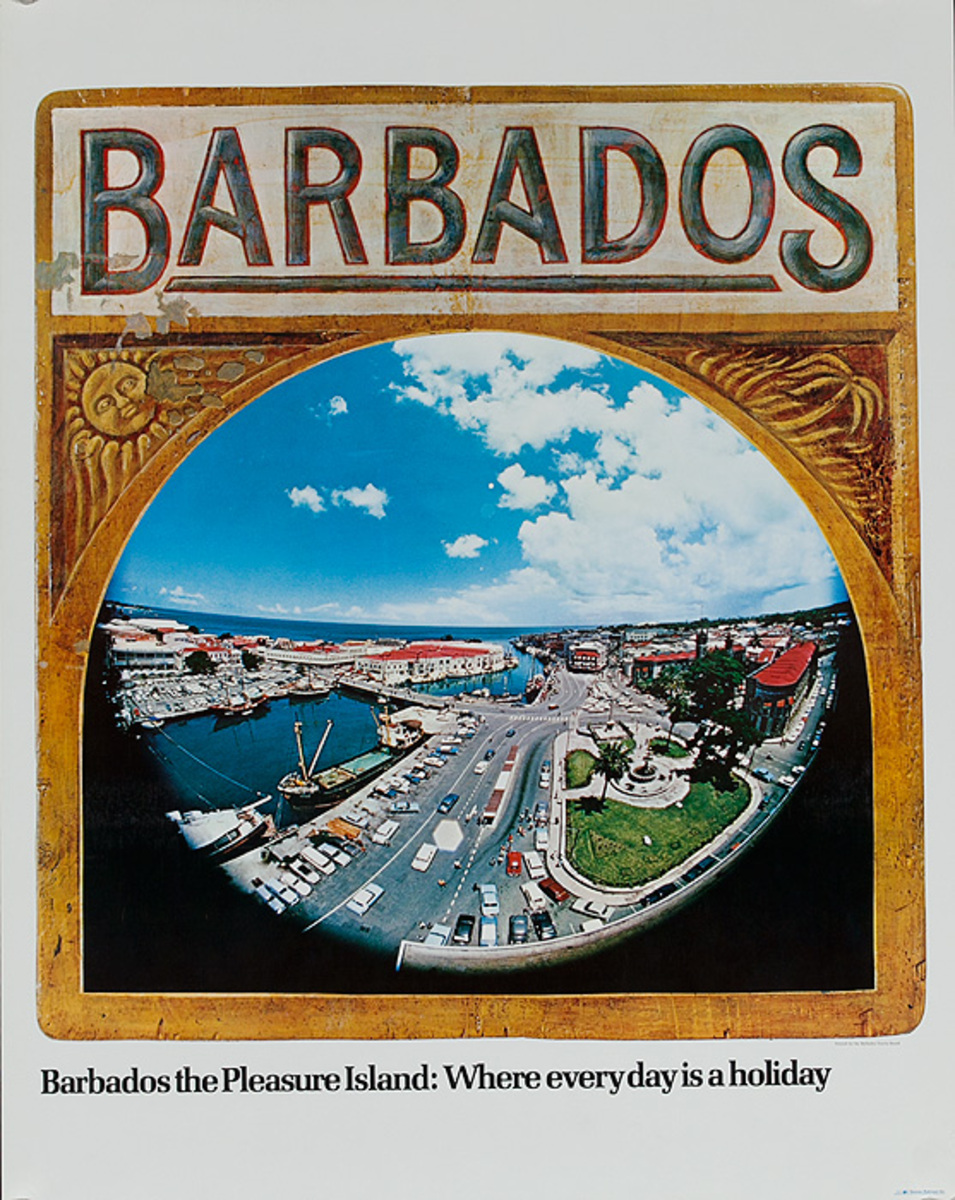 Barbados Original Travel Poster Harbor Scene