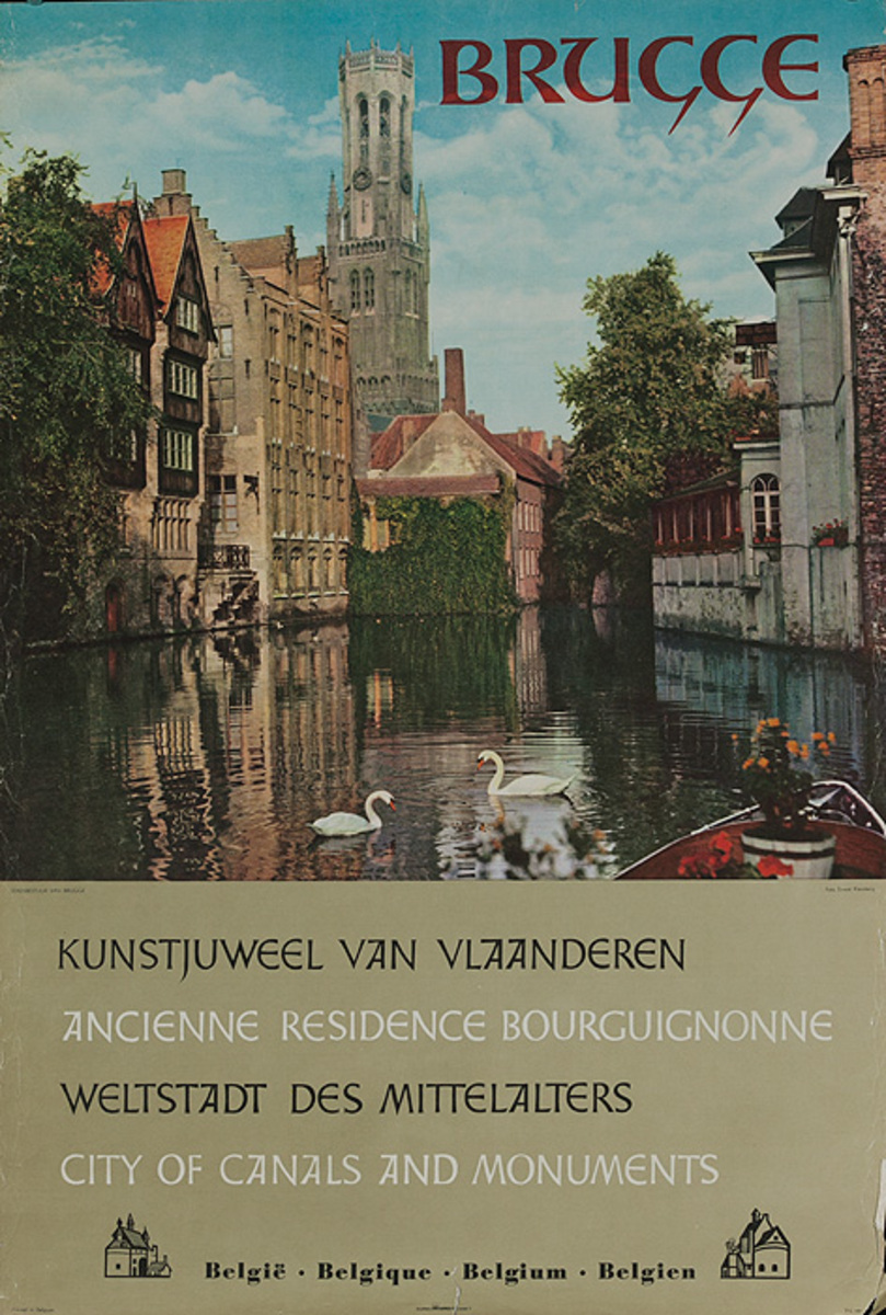 Brugge City of Canals Original Belgian Travel Poster