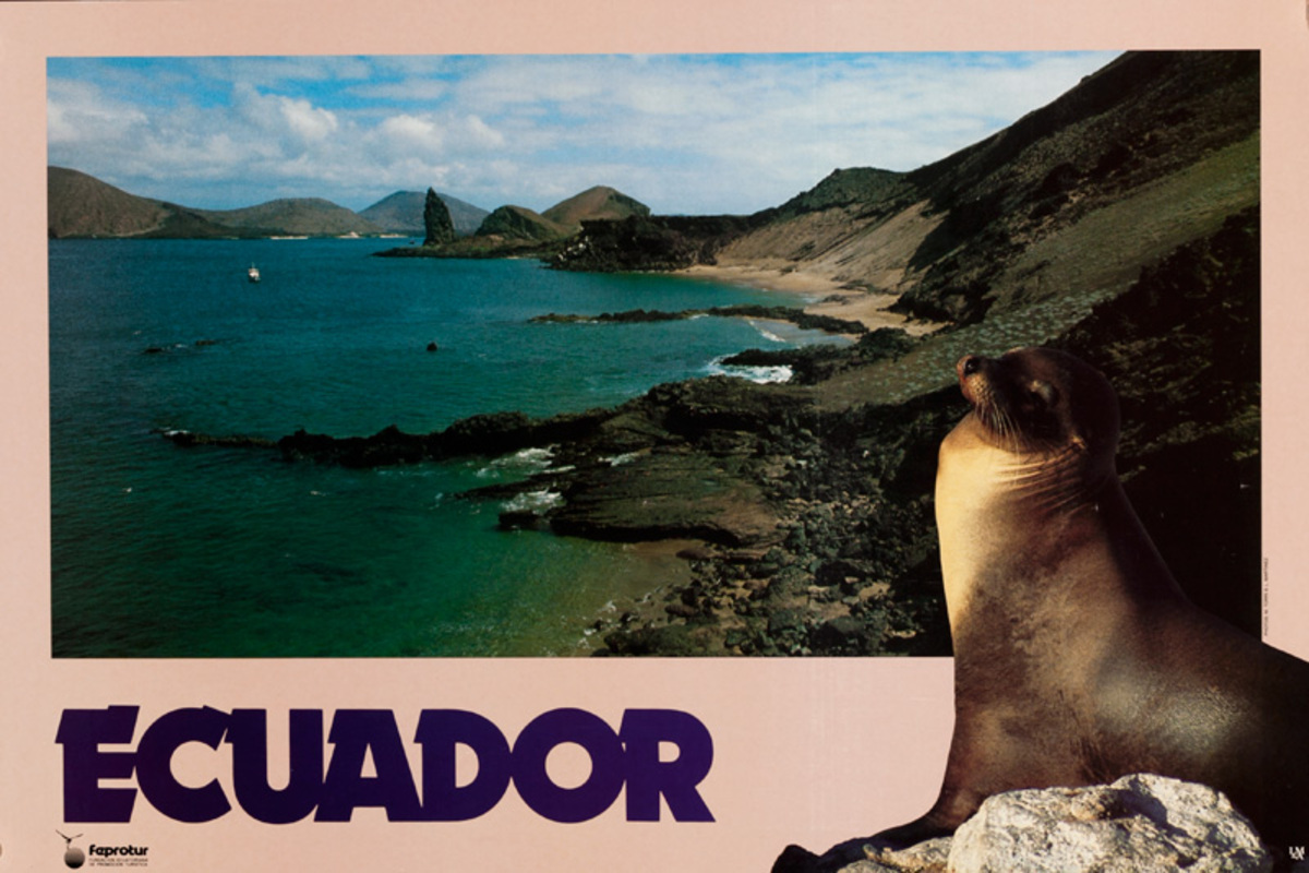 Ecuador Original Travel Poster Seal