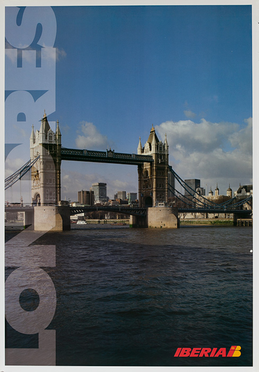 Iberia Airlines Original Travel Poster  Londres London England