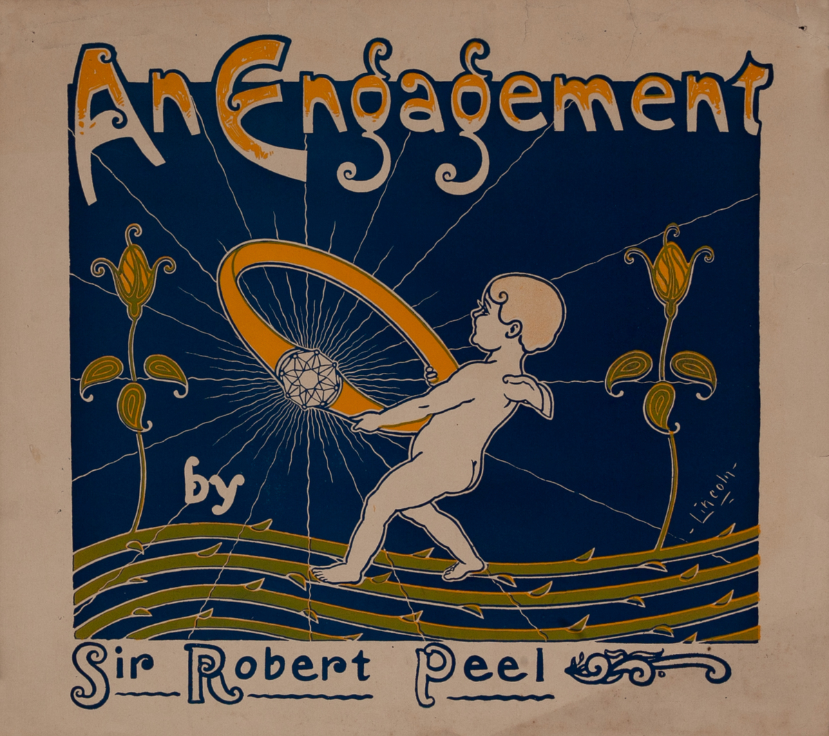 An Engagement by Sir Robert Peel Original American Literary Poster