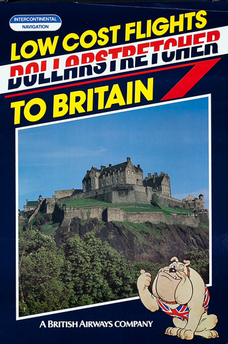 Low Cost Flights to Britain Original British Airways Travel Poster