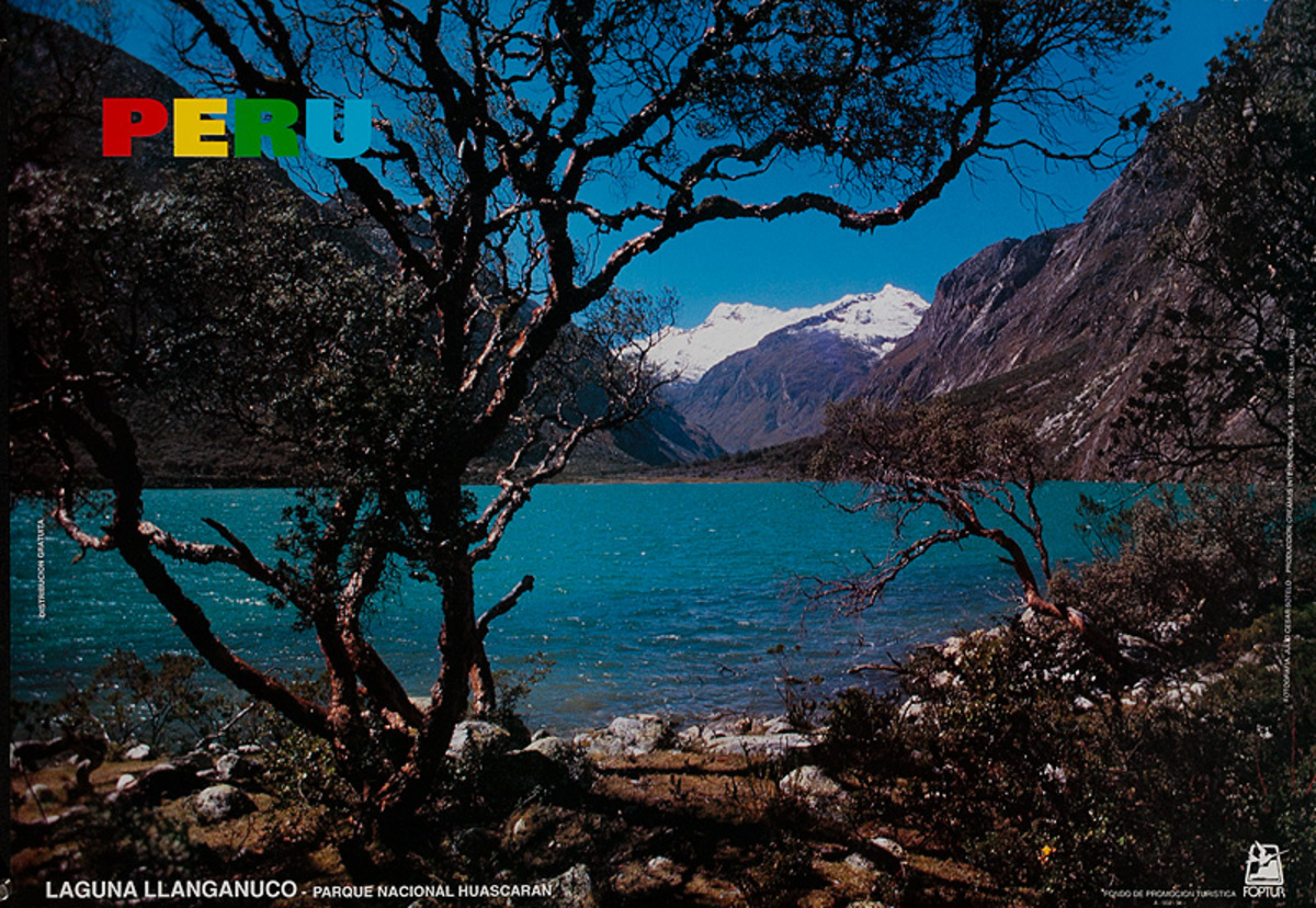 Peru Laguna Llanganuco Original Travel Poster