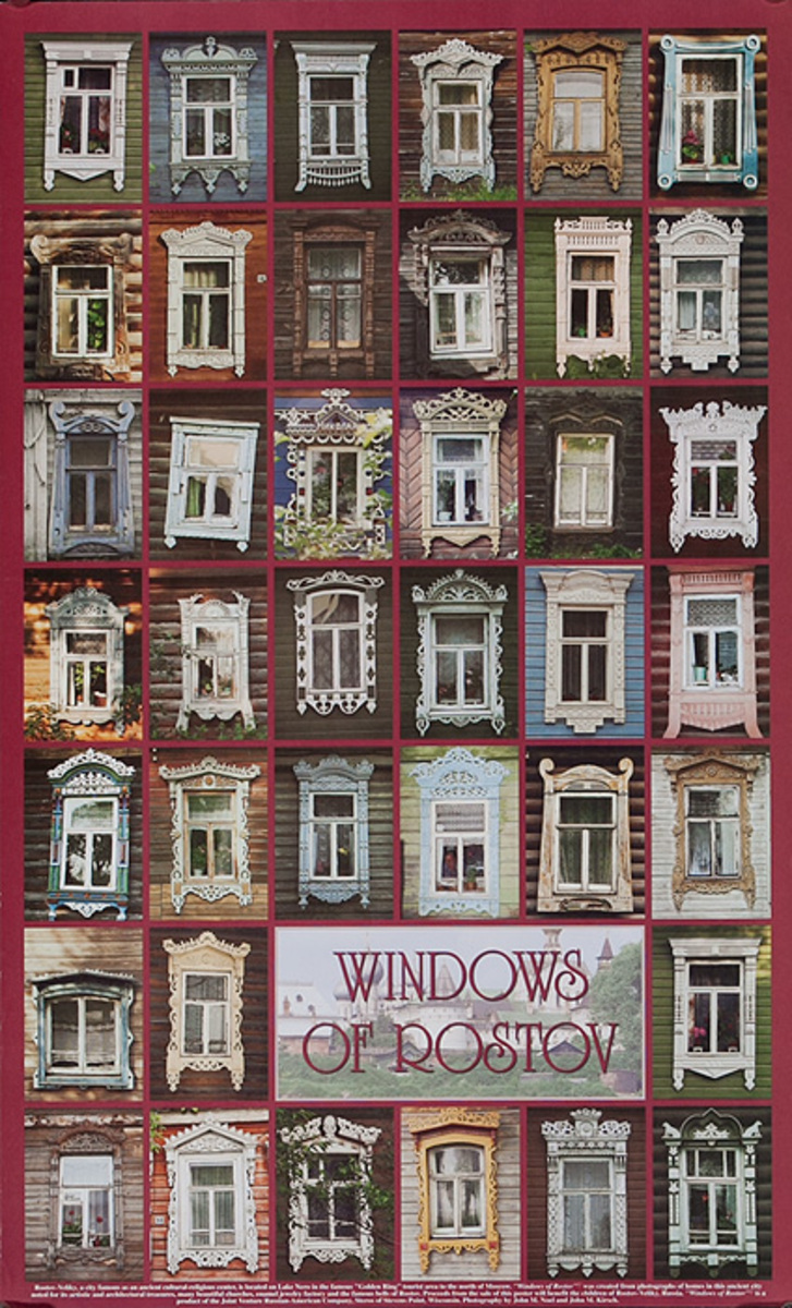Windows Of Rostov Original Russian Travel Poster