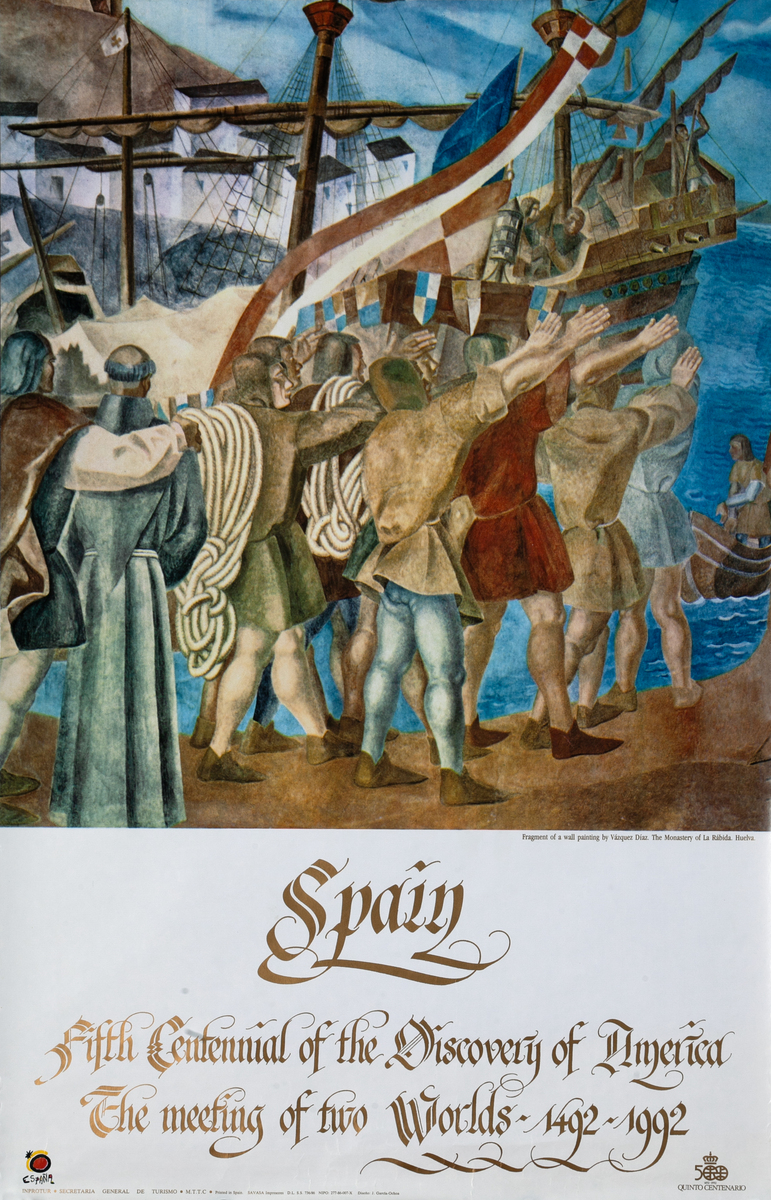 Spain Fifth Centenial Of the Discovery of America Original Tavel Poster