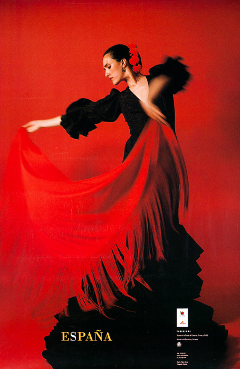 España Spain Original Travel Poster Flamenco Dancer photo