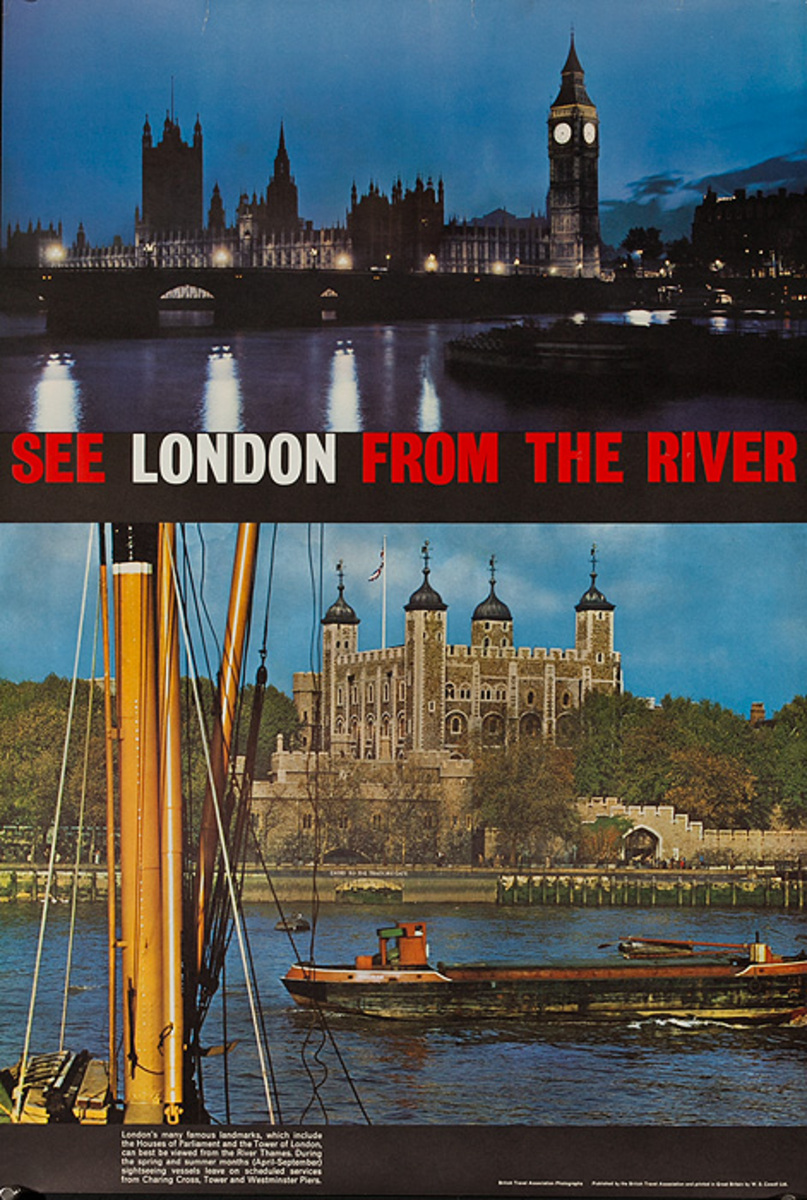 See London From The River Original British Travel Poster