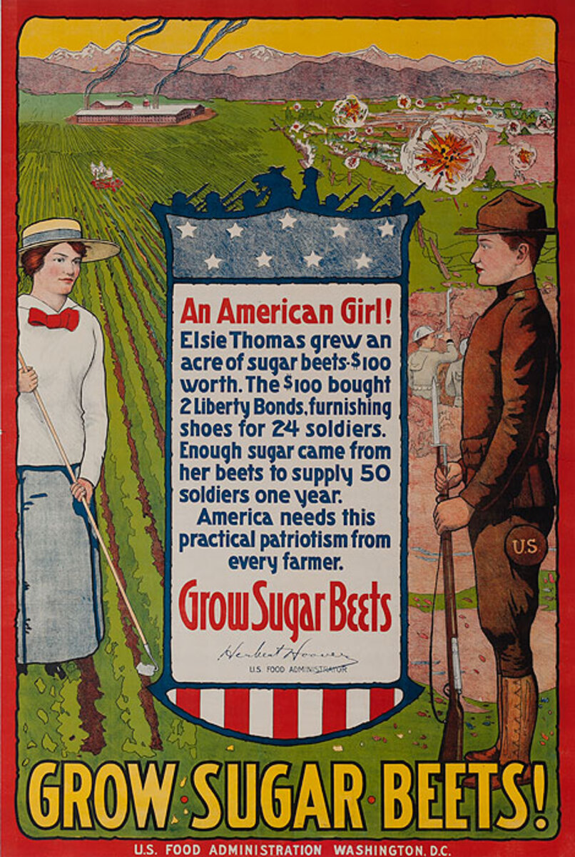 Grow Sugar Beets! Original American WWI Poster