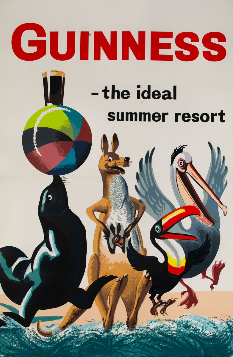 Guinness The Ideal Summer Resort Original Beer Poster