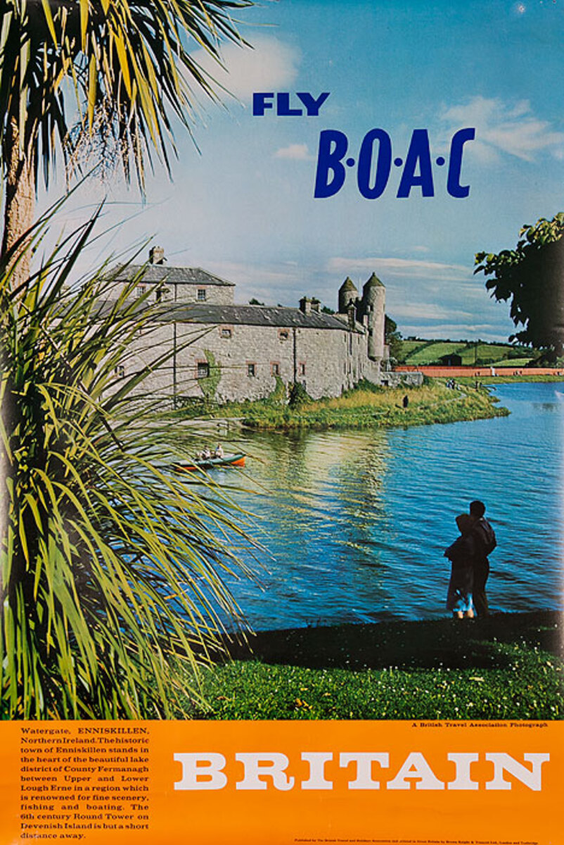 Fly BOAC Britain Original Travel Poster Lake District Photo