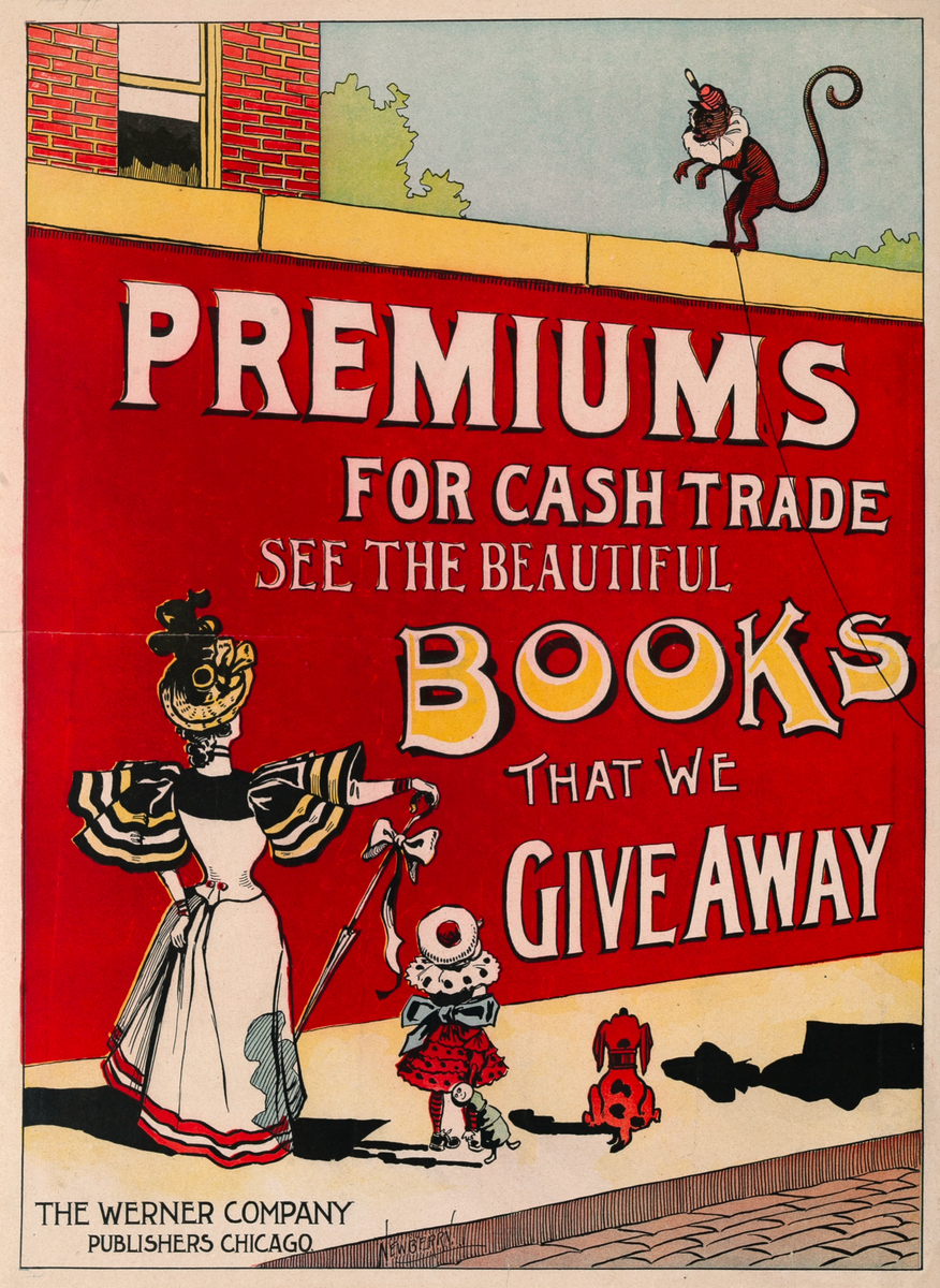 Books That We Give Away, The Werner Company Chiago American Advrtising Poster