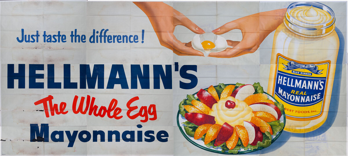 Hellmann's The Whole Egg Mayonnaise Original American Advertising Billboard fruit salad