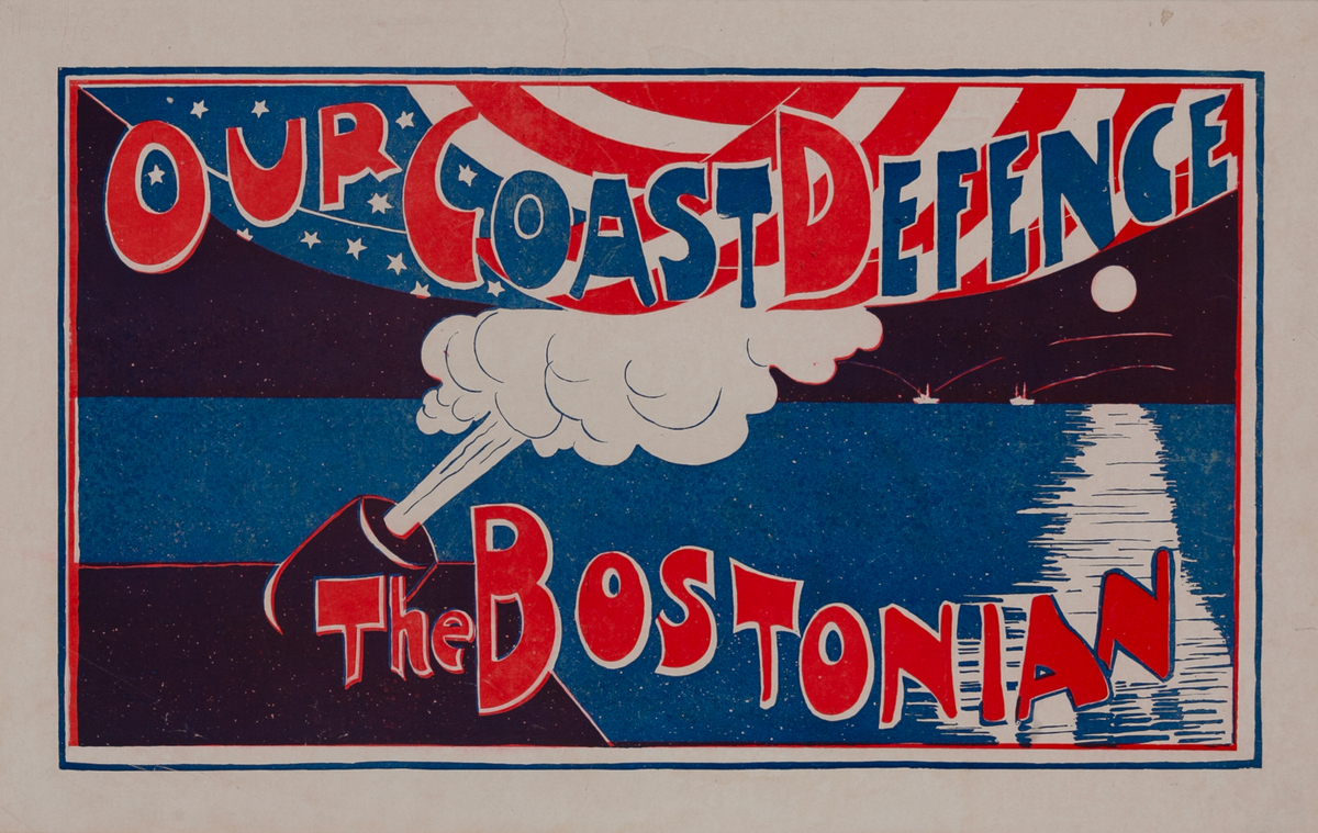Our Coast Defense Bostonian Magazine Original American Literary Advertising Poster