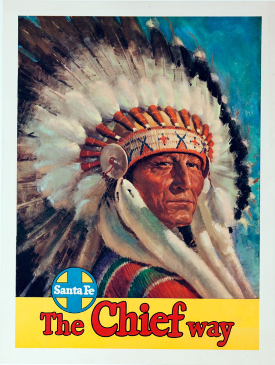Santa Fe Railroad Original Travel Poster The Chief Way