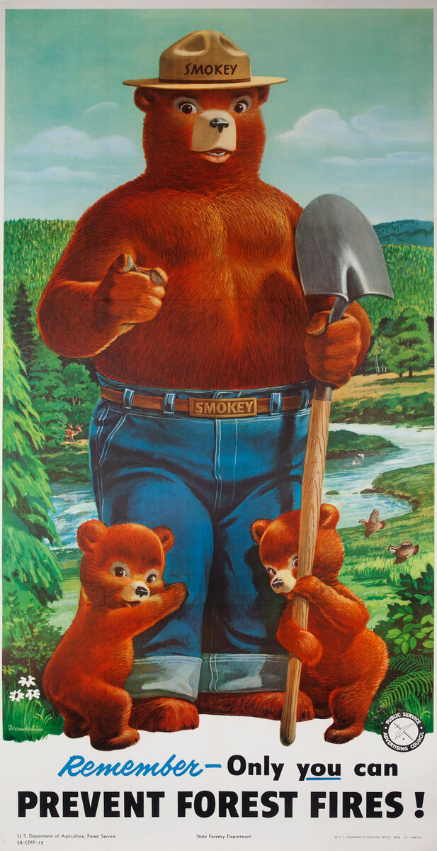 Remember Only You can Prevent Forest Fires Original Smokey Bear 3 Sheet Poster