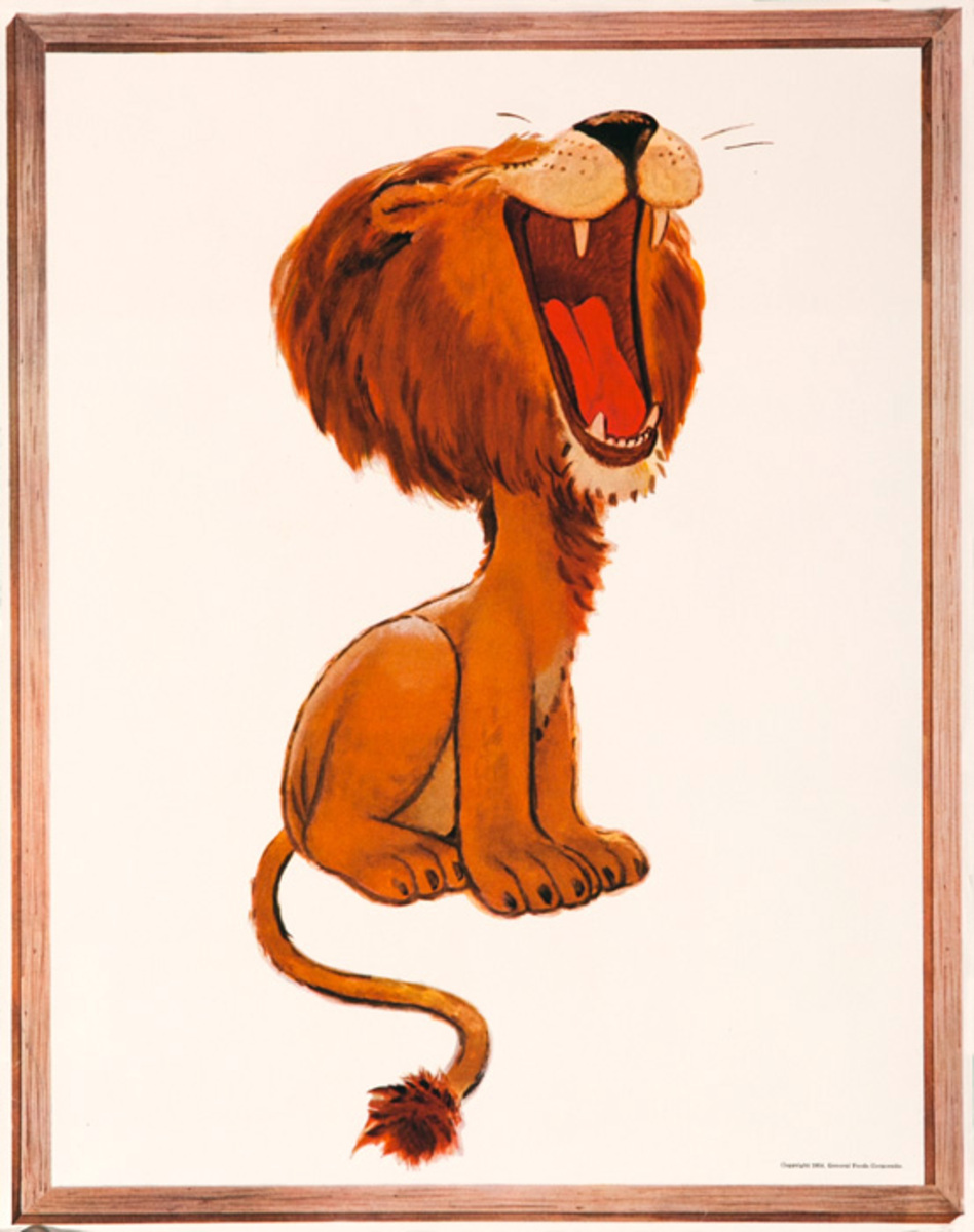Original Jello Advertising Poster Lion