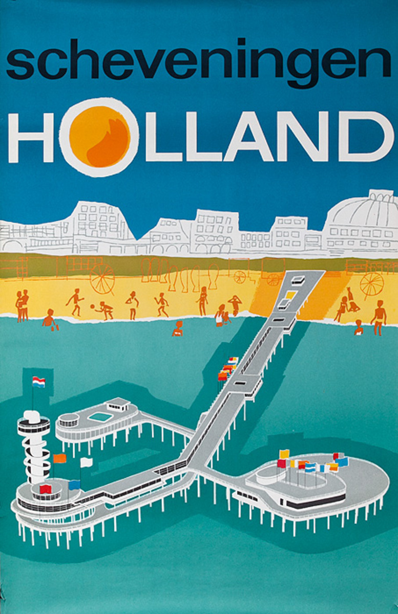 Scheveningen Holland Original Dutch Travel Poster
