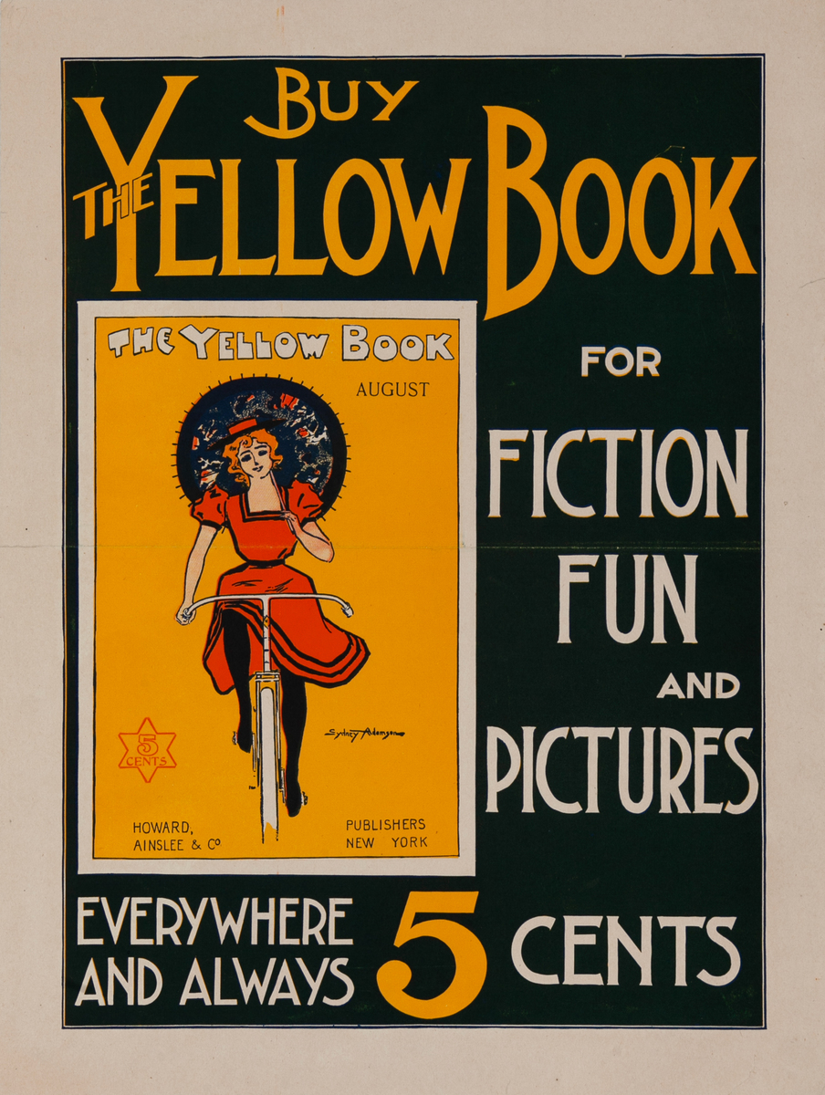 Buy The Yellow Book Bicycle Original American Literary Poster
