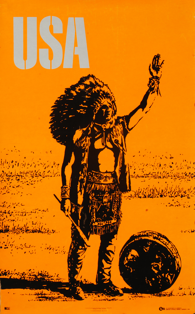 USA United States Travel Service Poster Indian