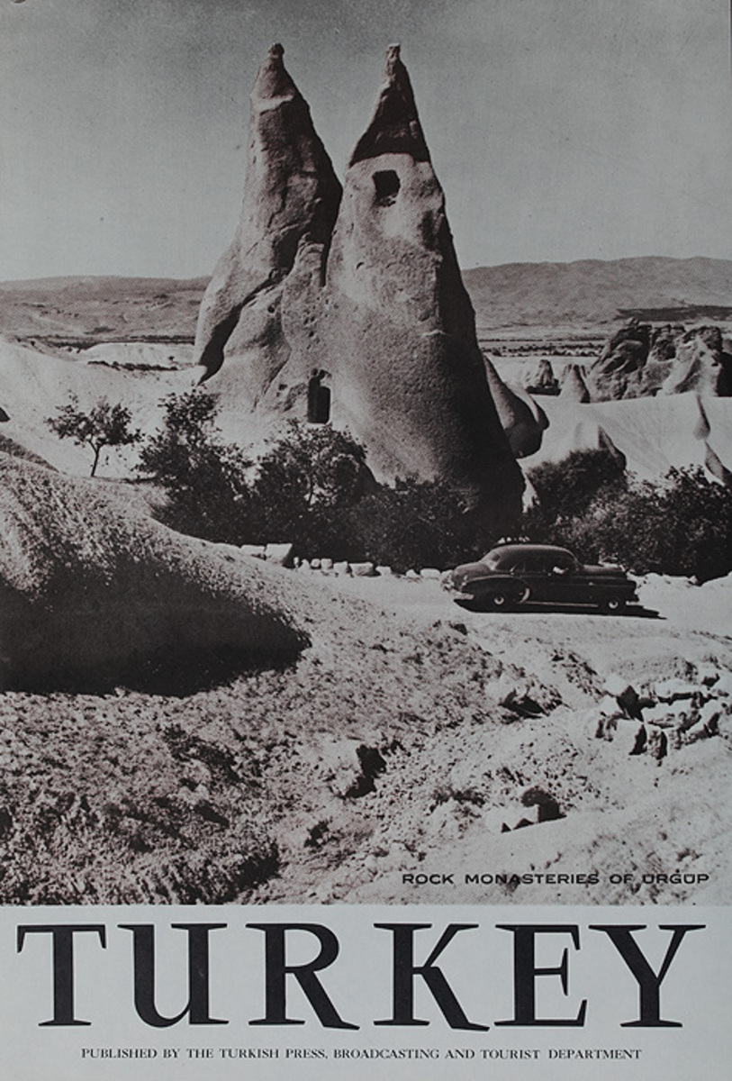 Original Turkish Travel Poster Rock Monasteries of Urgup