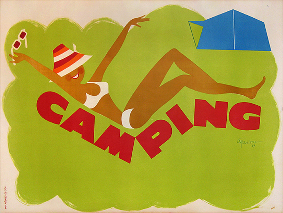 Camping Original French Advertising poster horizontal