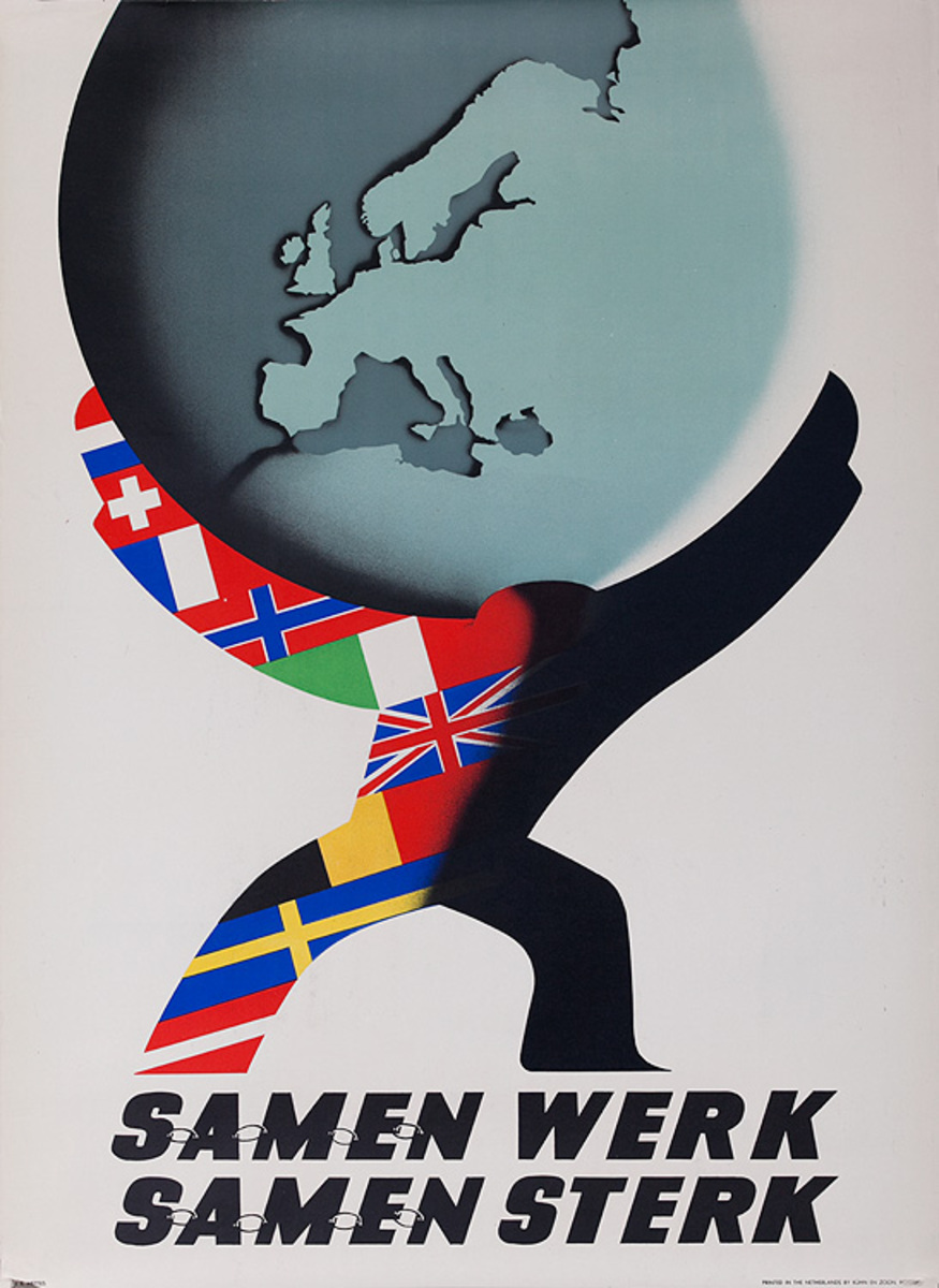 Samen Werk, Samen Sterk (Work Together, Strong Together), Original Marshall Plan Netherlands Poster
