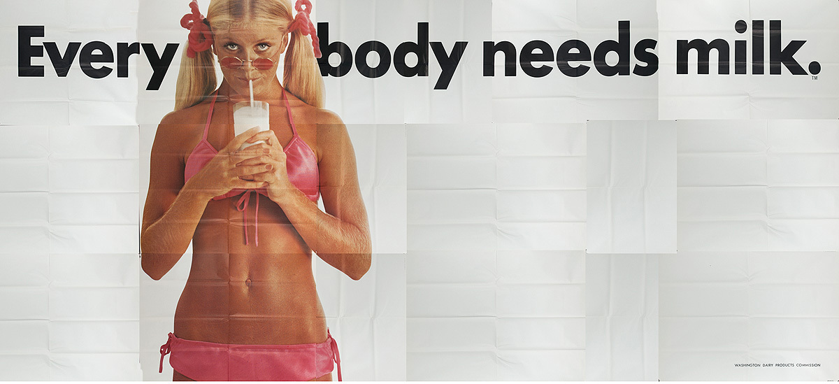 Everybody Needs Milk Original Dairy Council Billboard Poster Blonde in Pink Bikini