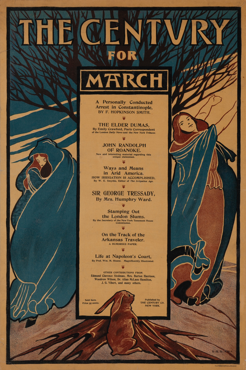 The Century for March, EB Byrd Original Vintage Magazine Poster