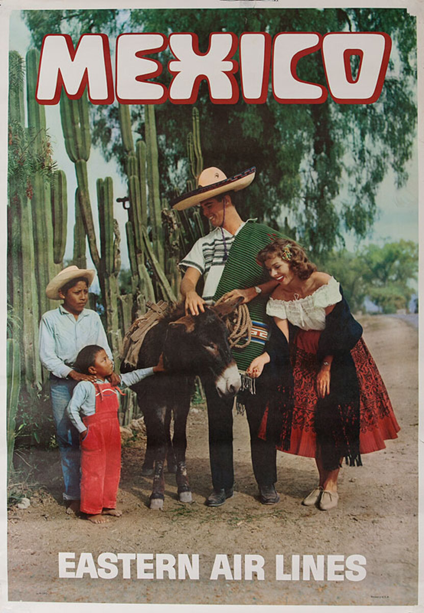 Mexico Eastern Airlines Tourist with Native Kids