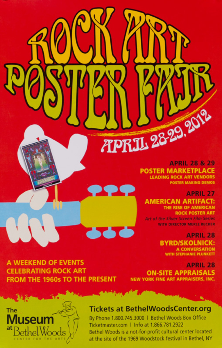 Rock Art Poster Fair Original Museum of Bethel Woods Woodstock Exhibit Poster