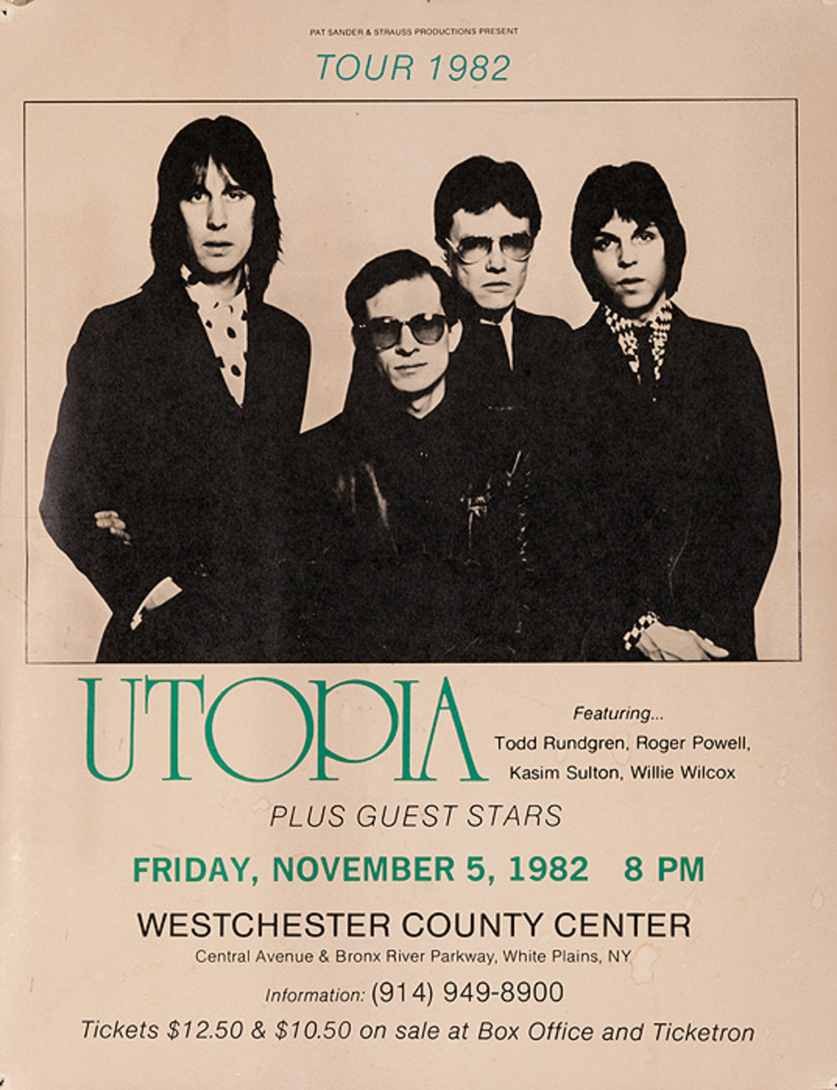 Utopia Tour 1982 Original Rock Concert Poster