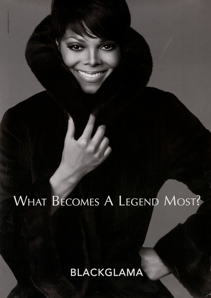 Blackglama Fur, What Becomes a Legend Most? Original Advertising Poster, Janet Jackson