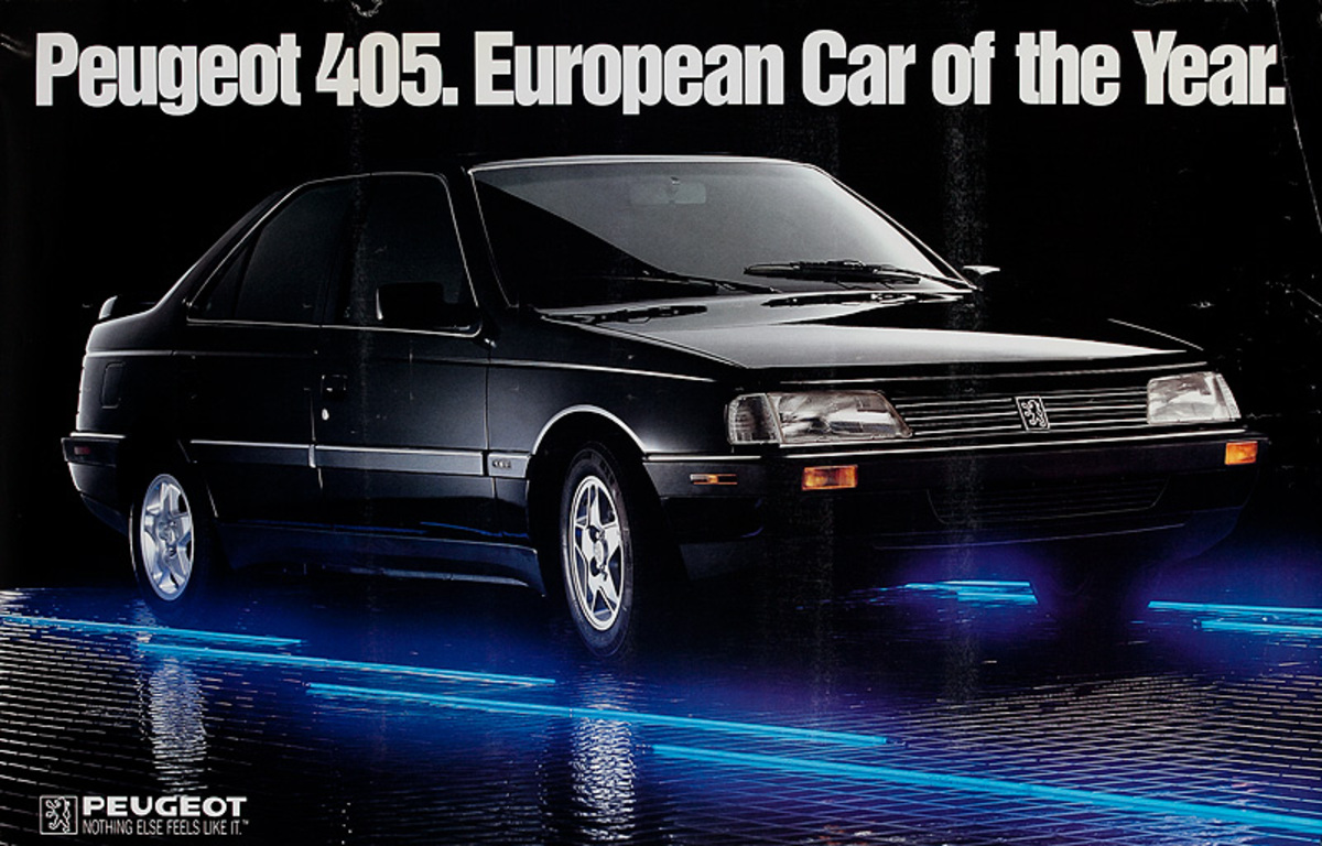Peugeot 405 European Car of the Year Original Advertising Poster