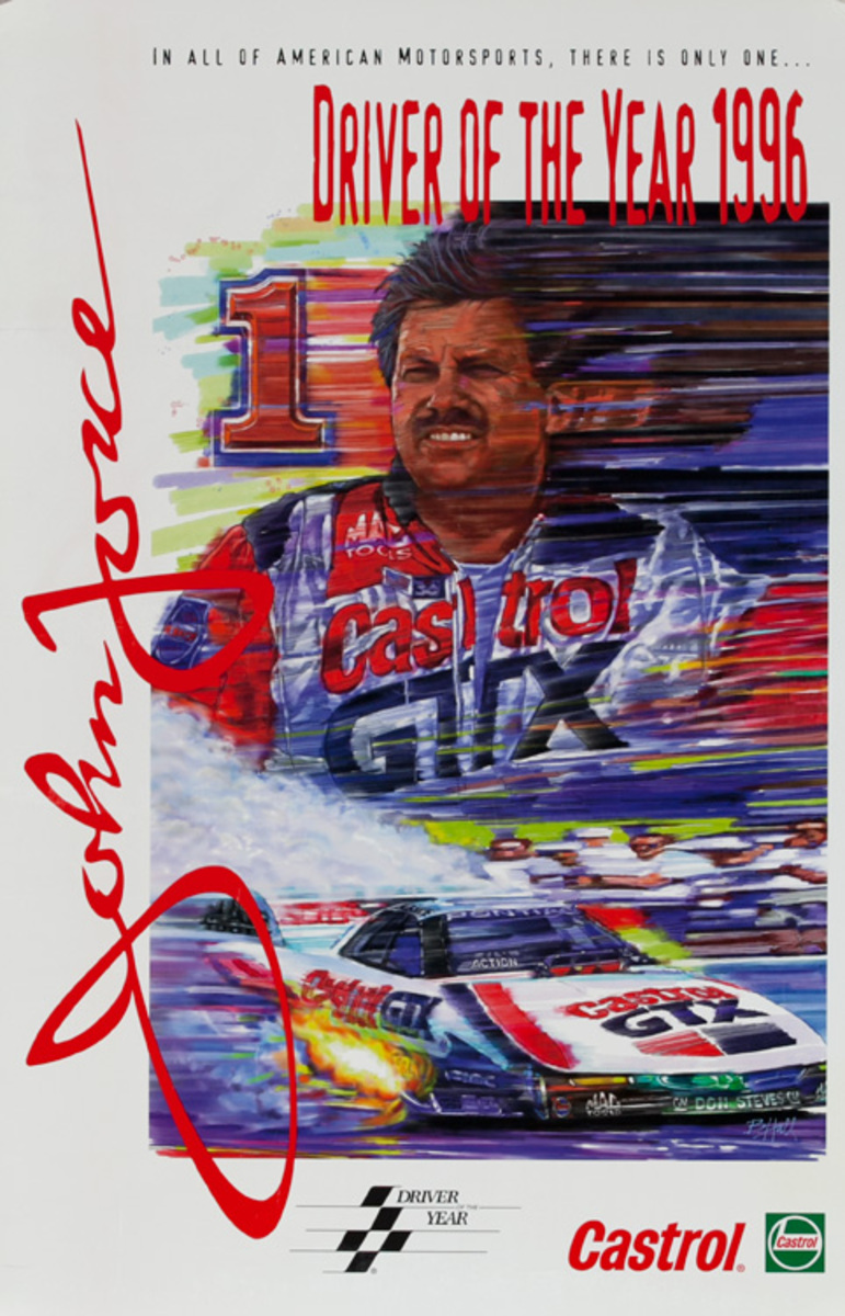 Castrol Driver of the Year John Force Original Advertising Poster