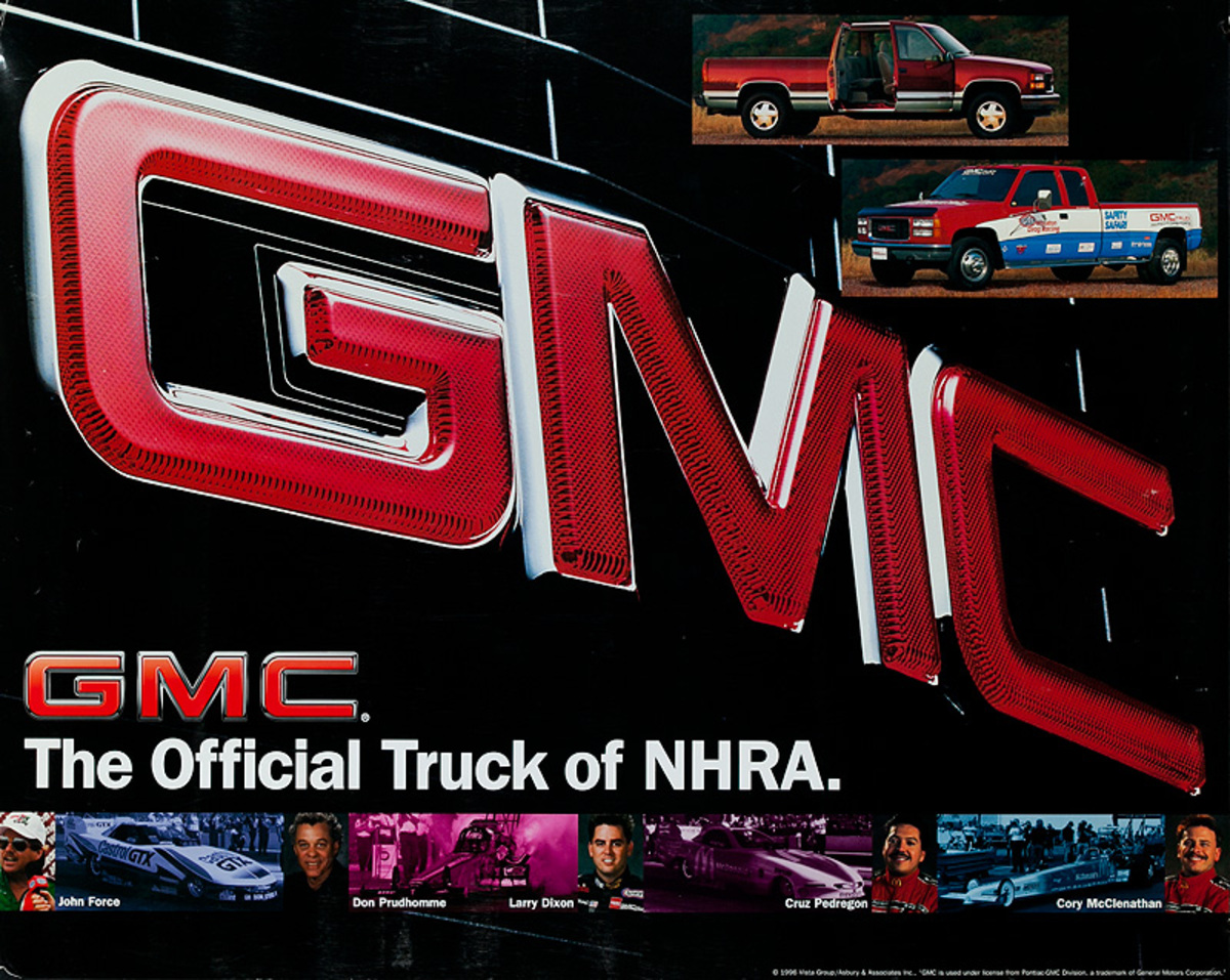 GMC The Official Truck of NHRA Original American Advertising Poster