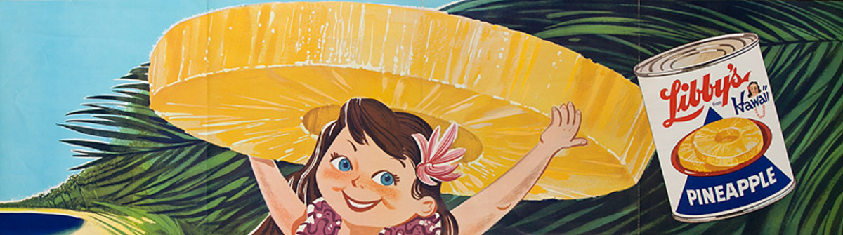 Original Libby's From Hawaii Pineapple Poster 