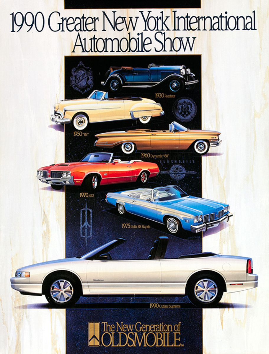 1990 Greater New York International Automobile Show Poster The New Generation of Oldsmobile