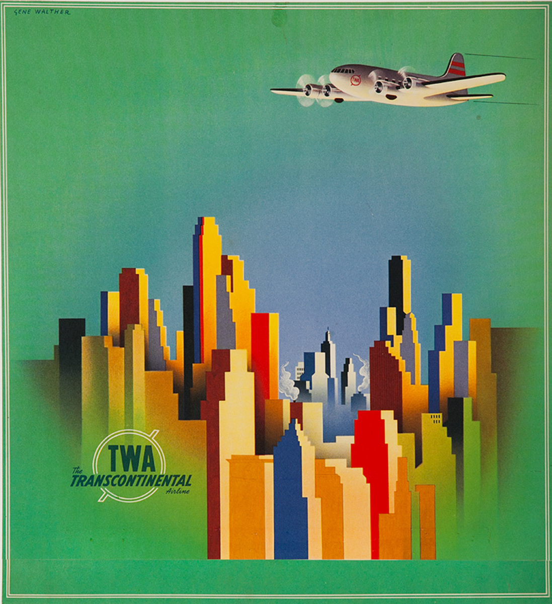 TWA Gene Wather Calendar Top City Scene