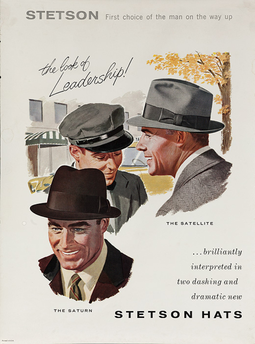 Stetson The Look of Leadership Original American Hat Advertising Poster